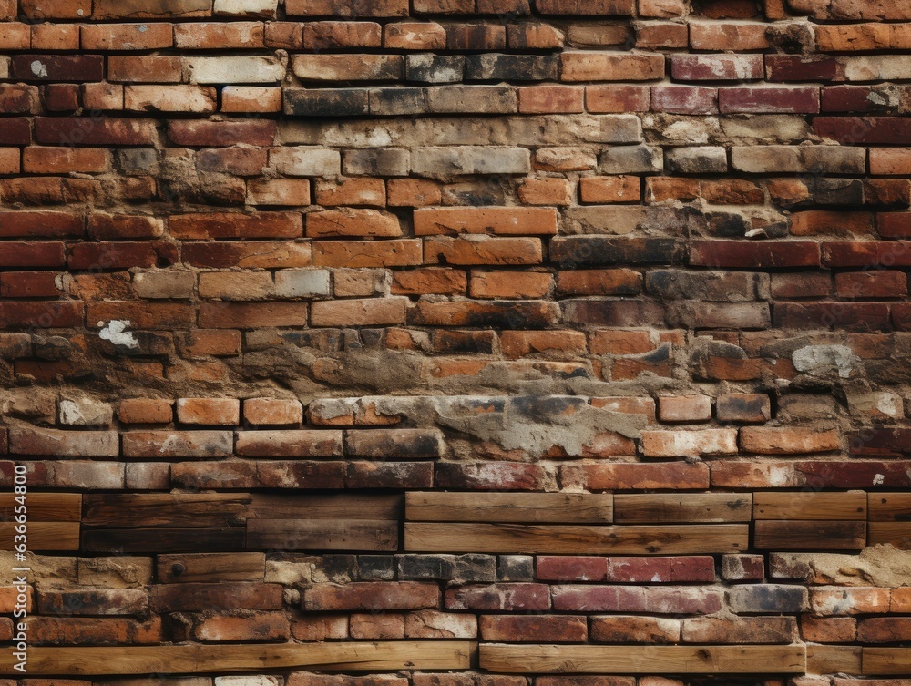 Obraz premium Brick texture background, seamless pattern, Generative AI