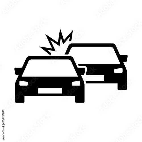 Car crash silhouette icon. Car accident. Vector.