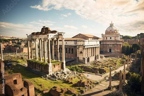Famous Roman ruins in Rome photo