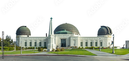 Tableau sur toile Griffith Observatory isolated on white transparent background, PNG
