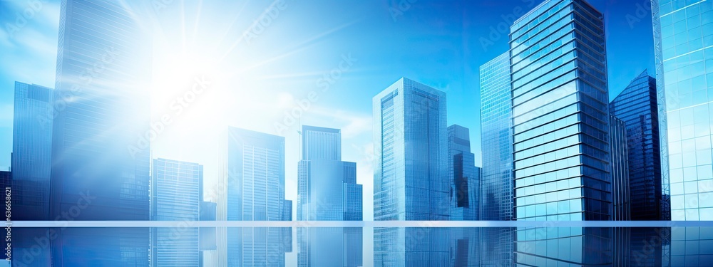 Central Business District, Office building low angle photography, generative ai Central Business District, Office building low angle photography, generative ai