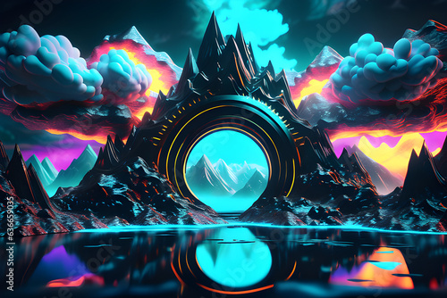 water world huge mountains dramatic cloudscapes strange world