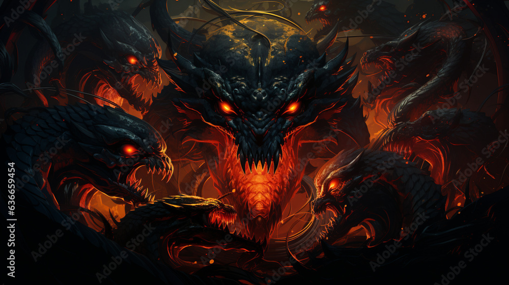 Fototapeta premium hydra monster illustration