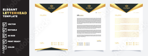 modern gold letterhead stationery design template