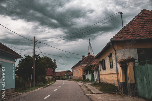 Empty street in an Eastern European village 