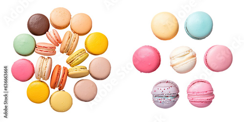 French macaroons cake on transparent background