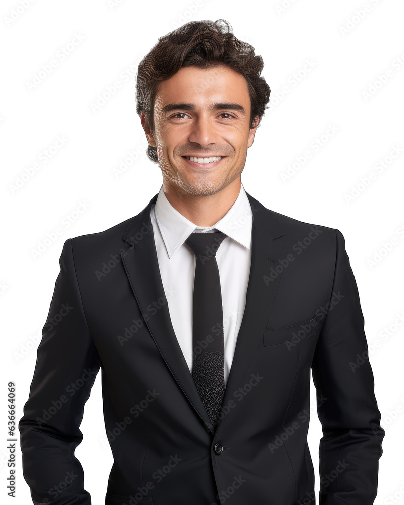 Handsome male businessman in suit, smiling, isolated on white transparent background, png Handsome male businessman in suit, smiling, isolated on white transparent background, png