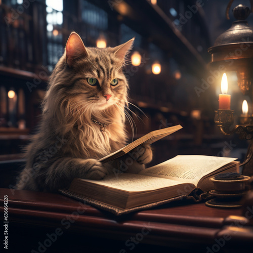 cat in a book