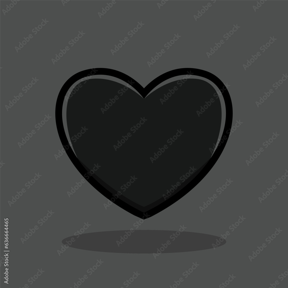 Black Heart Icons Set Vector