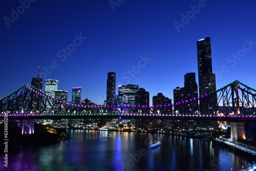 Night View of Story Bridge in Brisbane, Australia