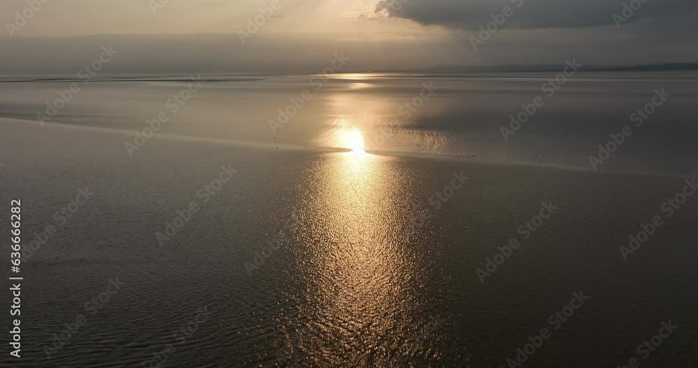 Flying over Morecambe bay at low tide Flying over Morecambe bay at low tide
