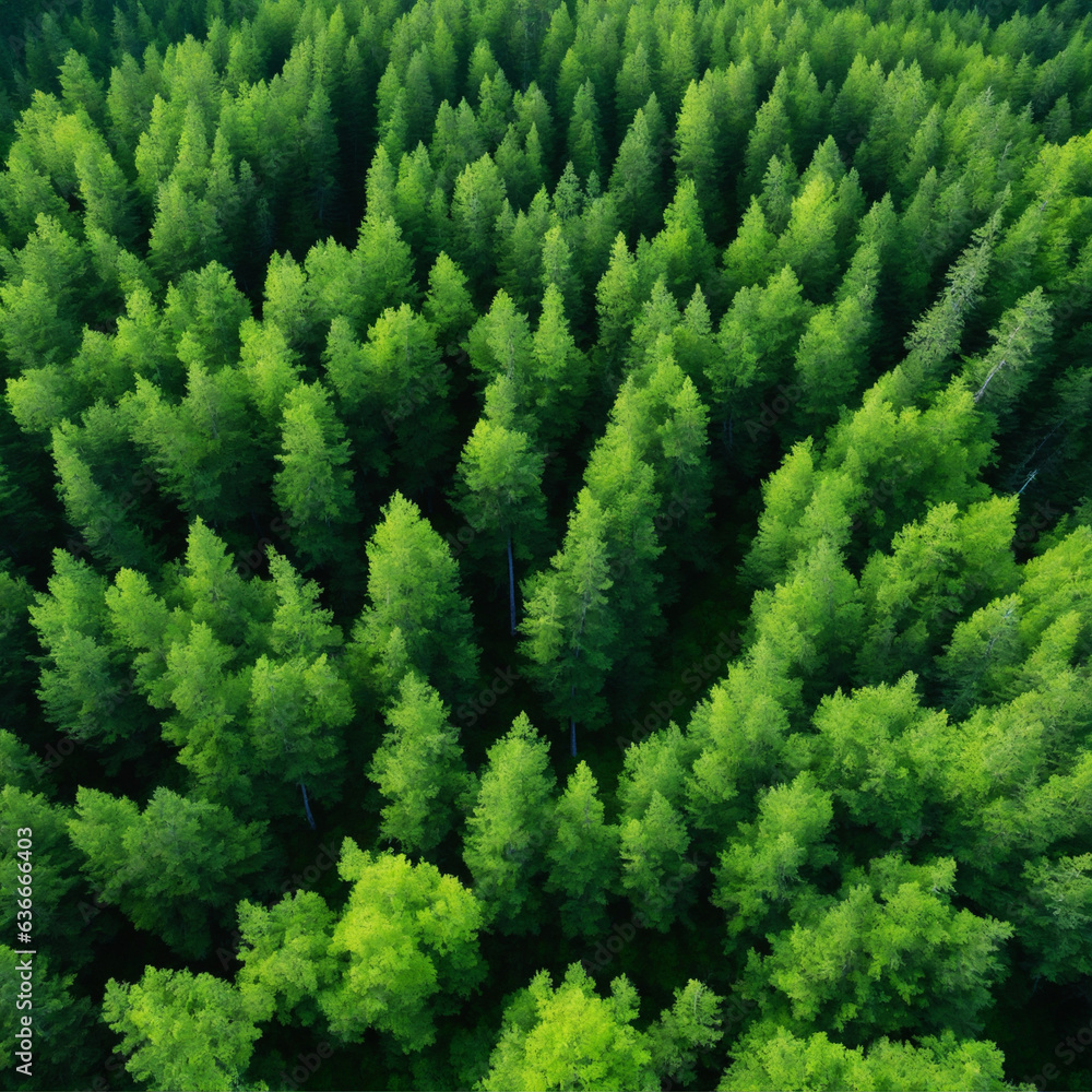 Top down aerial view of a boreal forest Top down aerial view of a boreal forest