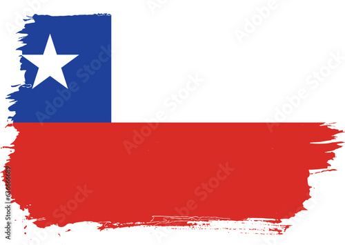 reative hand-drawn brush stroke flag of CHILE country vector illustration