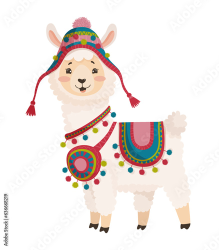 Illustration of a cute Llama
