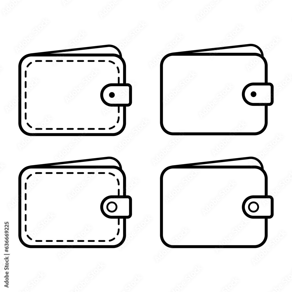 Set of Wallet empty icon, finance flat symbol, economy deposit cash vector illustration Set of Wallet empty icon, finance flat symbol, economy deposit cash vector illustration