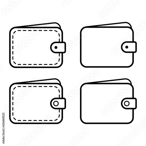 Set of Wallet empty icon, finance flat symbol, economy deposit cash vector illustration