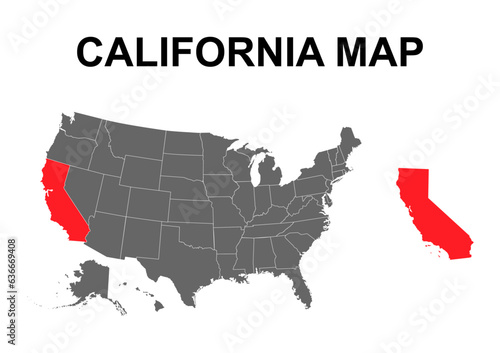 California map shape, united states of america. Flat concept icon symbol vector illustration