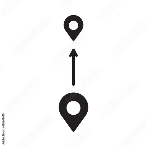 Pin icon. Location sign Isolated on white background. Navigation map, gps, direction, place, compass, contact, search concept photo