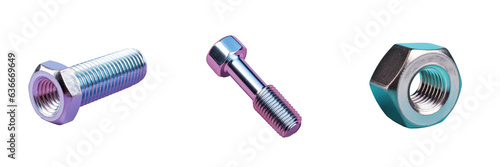 Closeup of a steel screw fastener