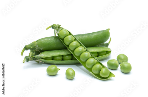 green peas vegetable bean isolated on white