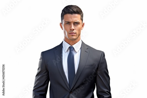 Smiling european man guy suit businessman business assistant person office employee company manager entrepreneur job advisor startup analyst CEO employer marketing investor white background mockup