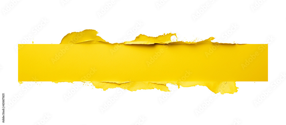 Yellow torn cardboard paper isolated on background. Copy space for message. Generative AI Yellow torn cardboard paper isolated on background. Copy space for message. Generative AI