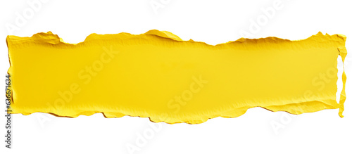 Yellow torn cardboard paper isolated on background. Copy space for message. Generative AI