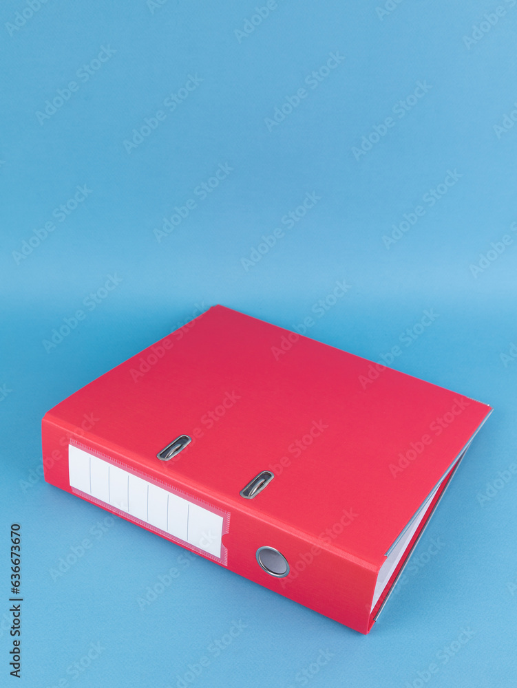 Red Binder File Folder, close up. brand identity design set mockup ...