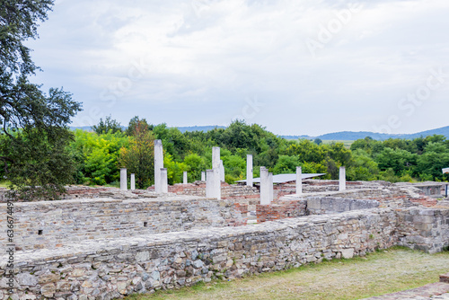 Archaeological site, remains of palace Felix Romuliana, Gamzigrad, location of the ancient Roman complex of palaces built by Emperor Galerius. Serbia, Europe. UNESCO World Heritage Site. photo