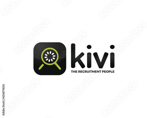Modern and minimal kiwi logo design.