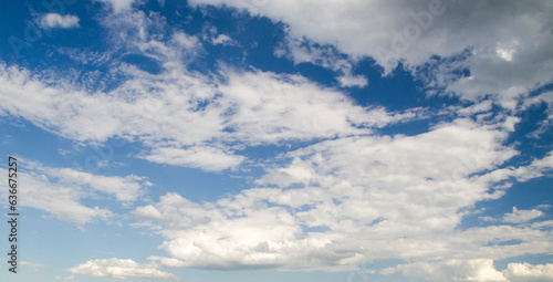 White clouds in the blue summer sky