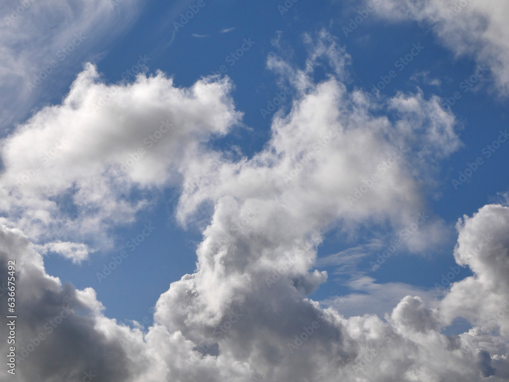 White fluffy clouds over blue sky background, beautiful heaven photo White fluffy clouds over blue sky background, beautiful heaven photo