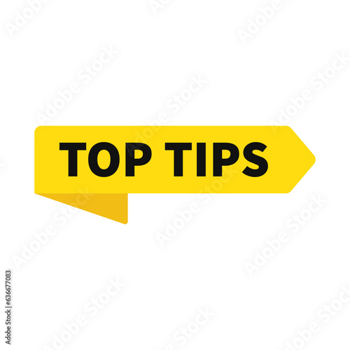 Top Tips In Yellow Rectangle Shape For Urgent Information
