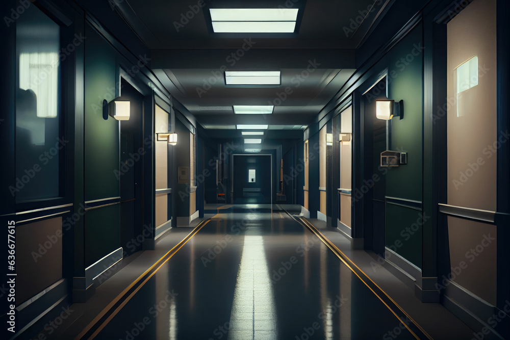 Hospital hallway empty hospital corridor