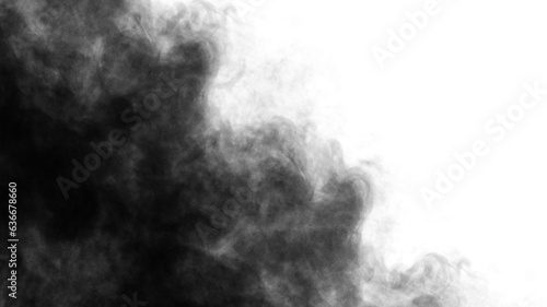 Black fog and smoke texture isolated on transparent background