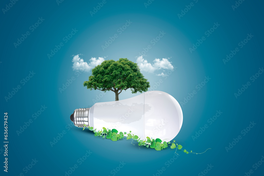Eco friendly bulb concept. energy savings lighting concept. led bulb on seeding. save energy bulb concept. led light creative manipulation. best lighting concept.  