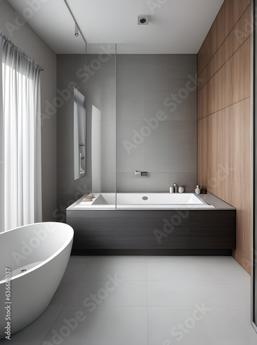 Realistic bathroom design with medium shot