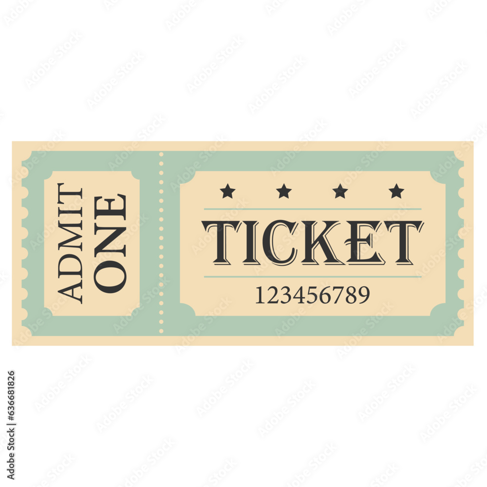 Retro ticket. Cinema ticket. Ticket templates. Vector illustration