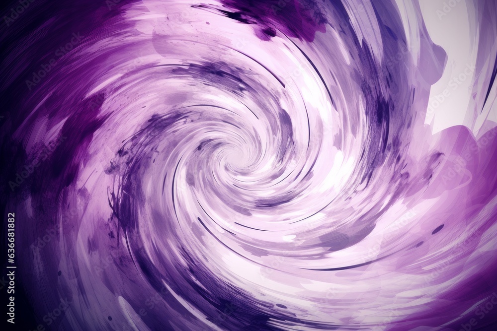 vibrant purple and white swirl against a dark black background created with 