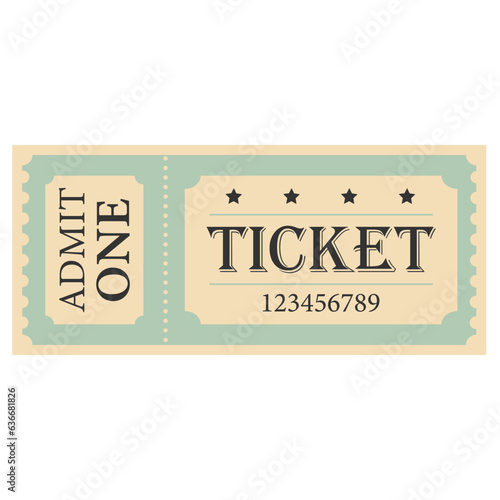 Retro ticket. Cinema ticket. Ticket templates. Vector illustration