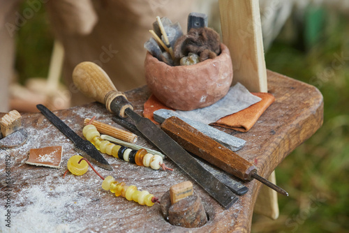 Ancient Viking tools for stone processing in Denmark