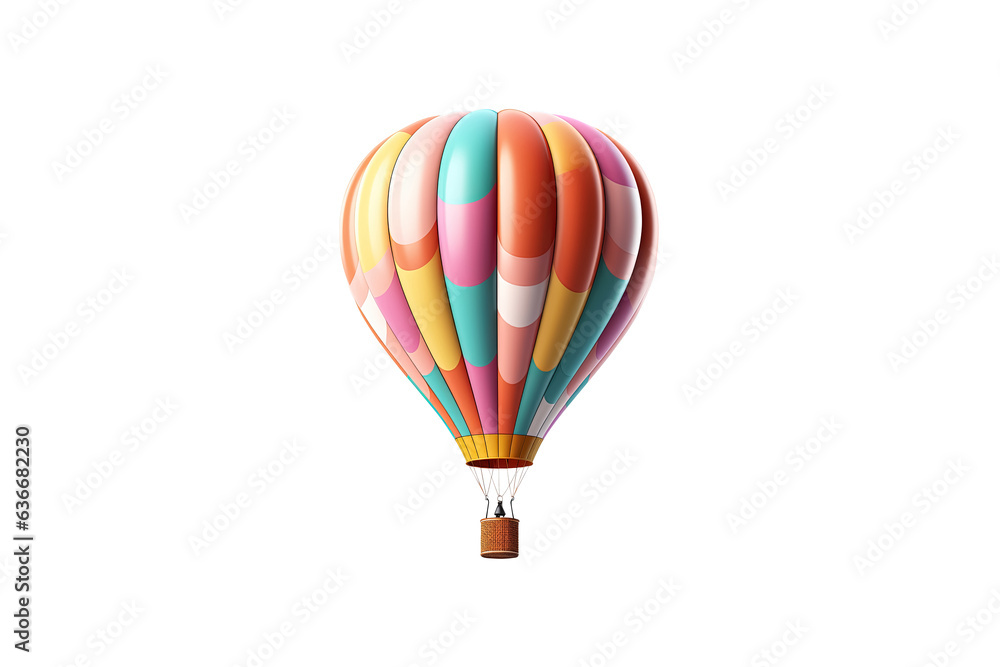 Fototapeta premium Hot air balloon isolated on transparent background. Generative Ai