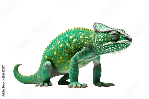 chameleon isolated on transparent background. Generative Ai