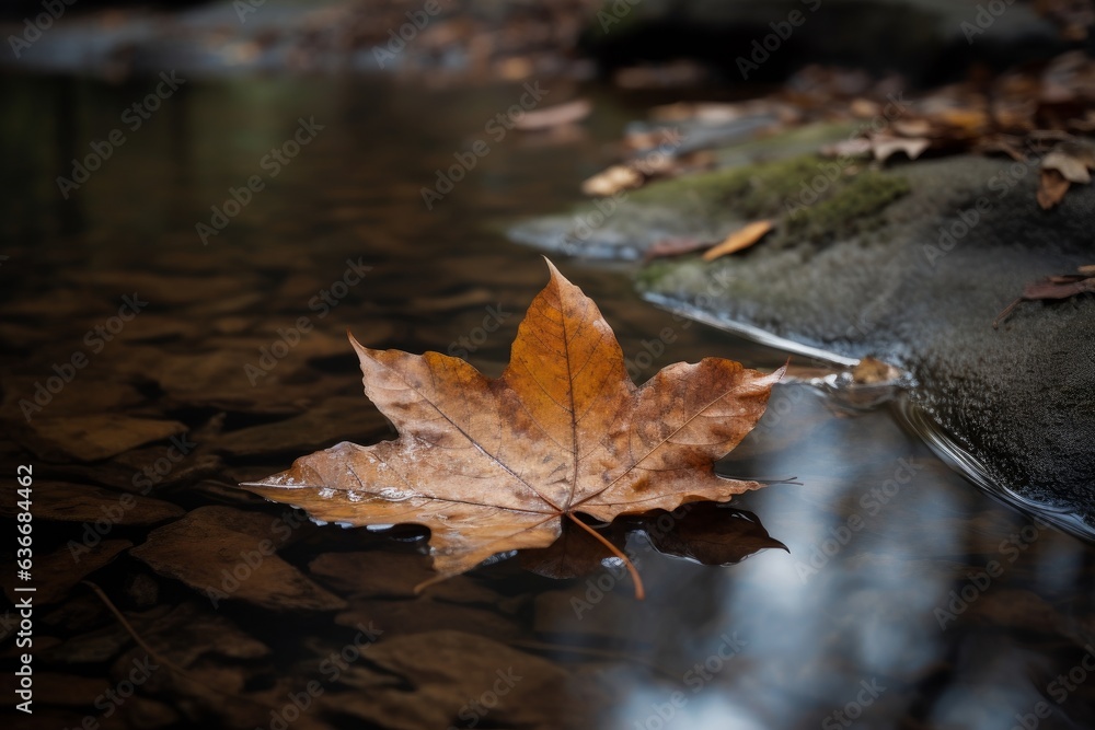 a leaf peacefully floating on the surface of a serene body of water a leaf peacefully floating on the surface of a serene body of water