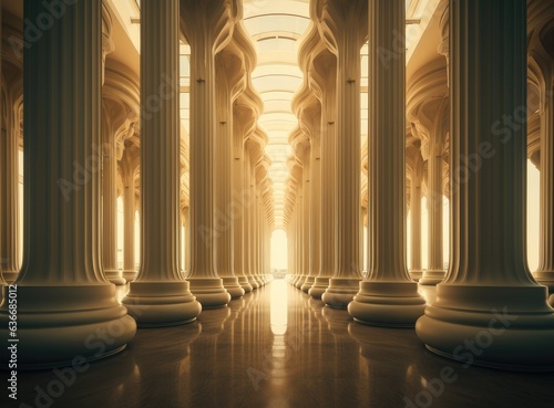 Fotobehang marble columns of academy of athens Created with Generative AI technology
