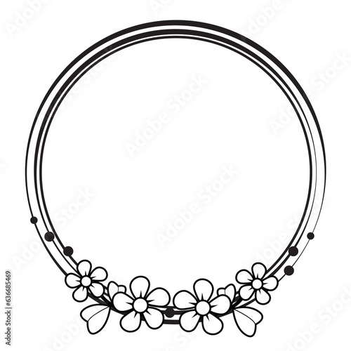 Wallpaper Mural Circle frame decorated with flowers Torontodigital.ca
