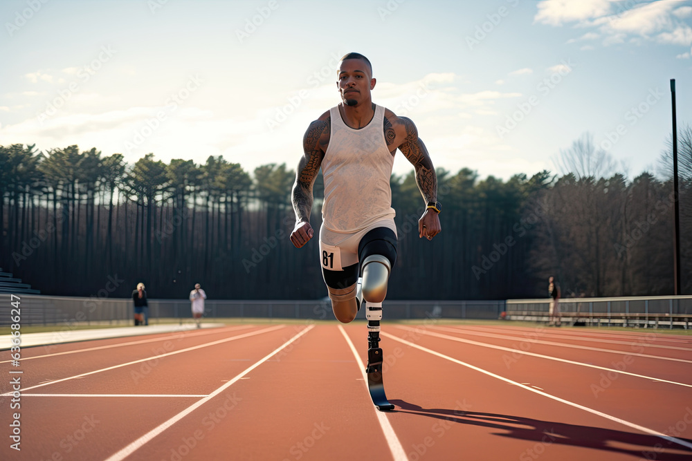 athlete with prothetic leg