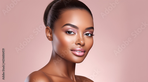 Striking Portrait of Woman with Luminous Skin - Expert Beauty Services and Cosmetic Products Promotional Image