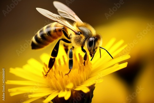 Bee on Yellow Blossom Macro © Filippo Carlot