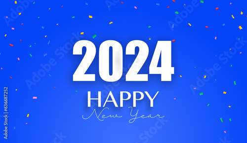2024 new year celebration abstract blue design."happy new year"